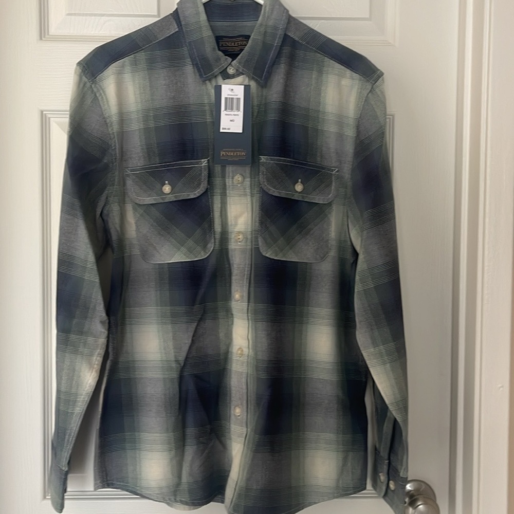 Men’s Medium Pendleton, Green/Beige - image 1